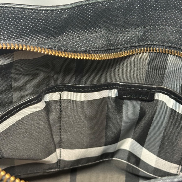 Burberry Women’s Leather Hobo Bag Black Luxury Designer Purse - Picture 8 of 9